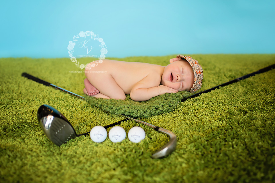 cute newborn golf setup