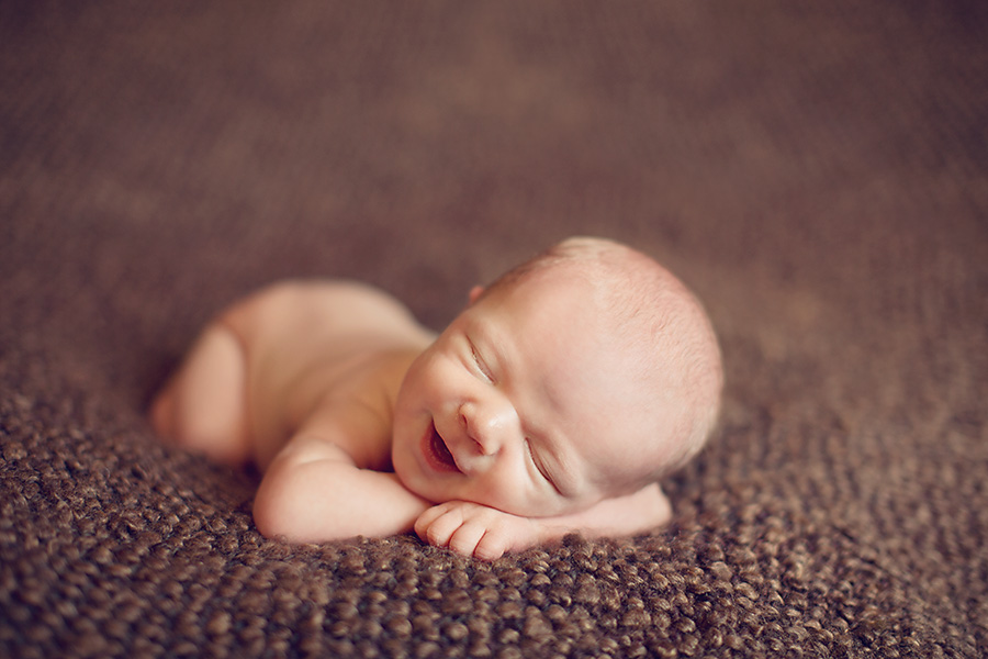 smiling newborn