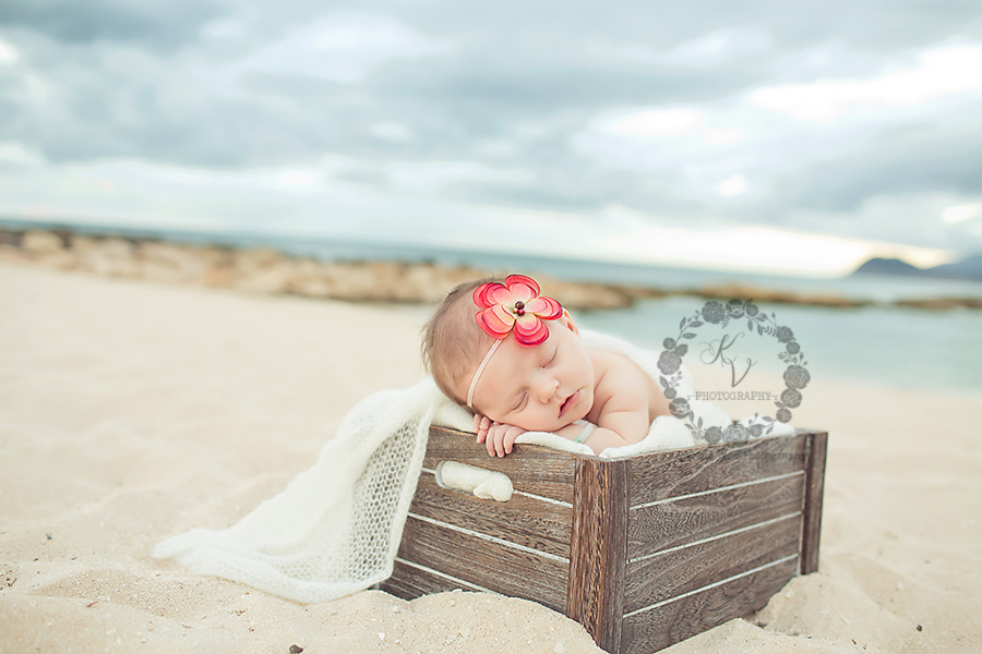 outdoor newborn beach session