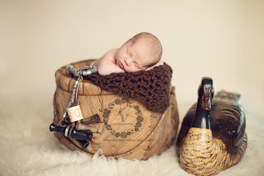 newborn with duck calls