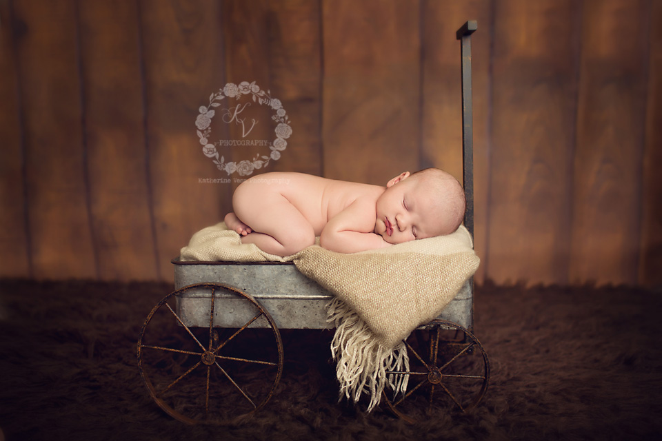 newborn in wagon