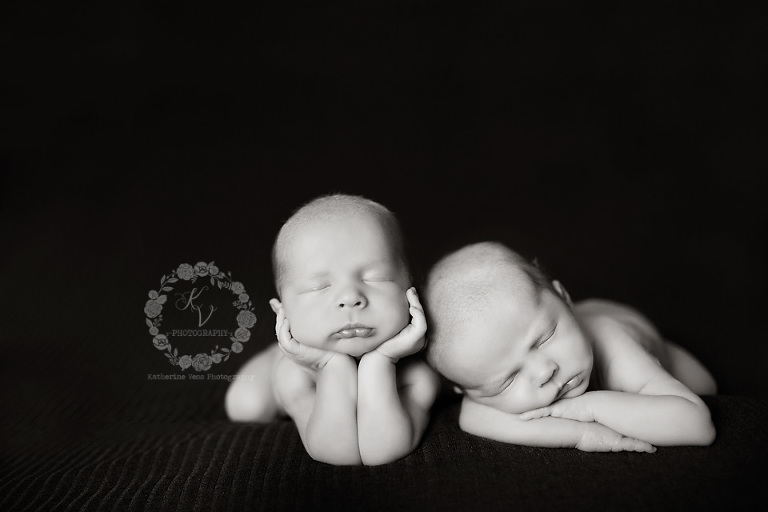 cute newborn twin pose