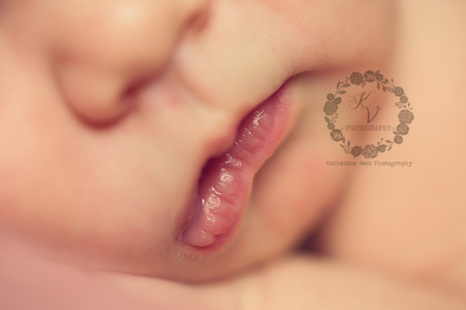 newborn lips, macro