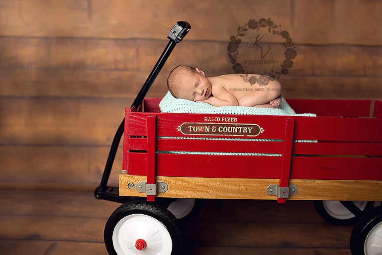newborn in town and country wagon