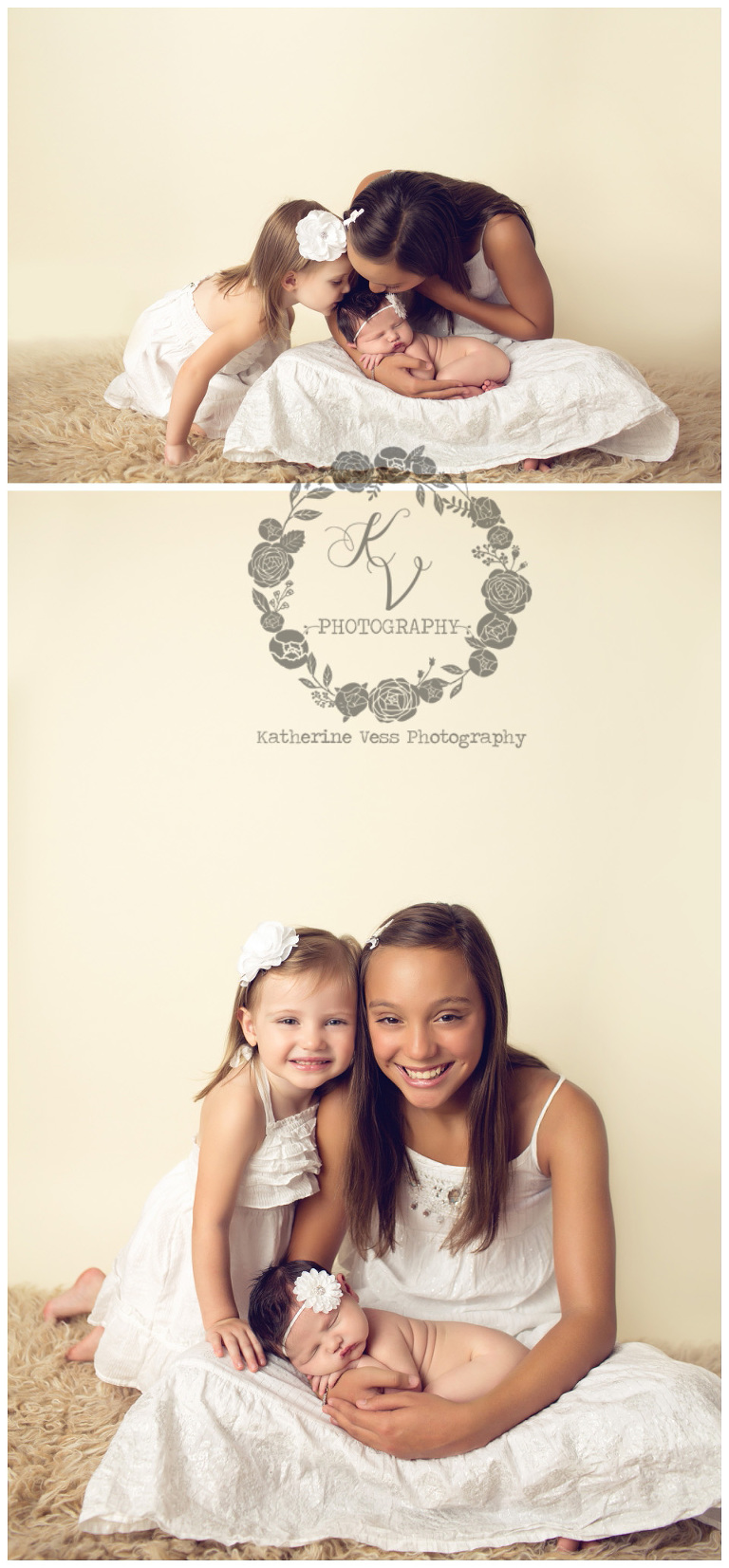 newborn sibling shot