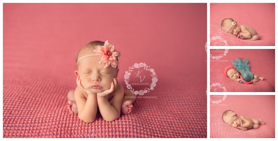 froggie pose on coral with headband
