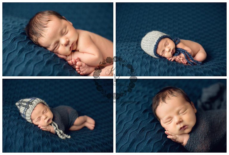 newborn boy on blue