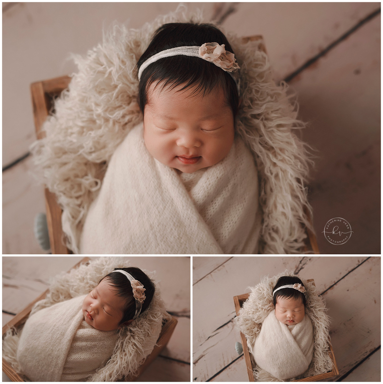 baby girl swaddled in a crate sacramento ca