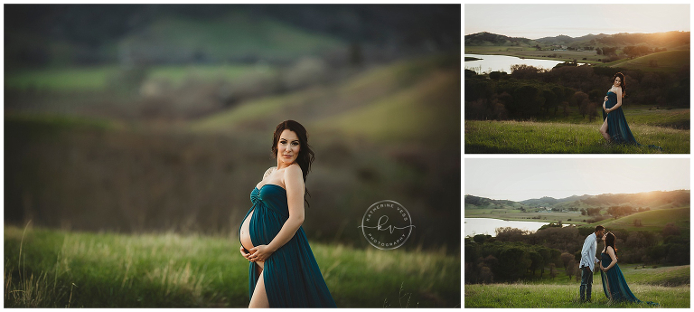 teal maternity dress outdoor