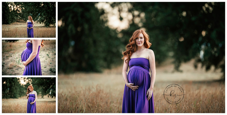 red hair maternity purple dress Yuba City CA