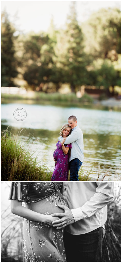 snuggling-couple-outdoor-photo-maternity-session-Sacramento-CA