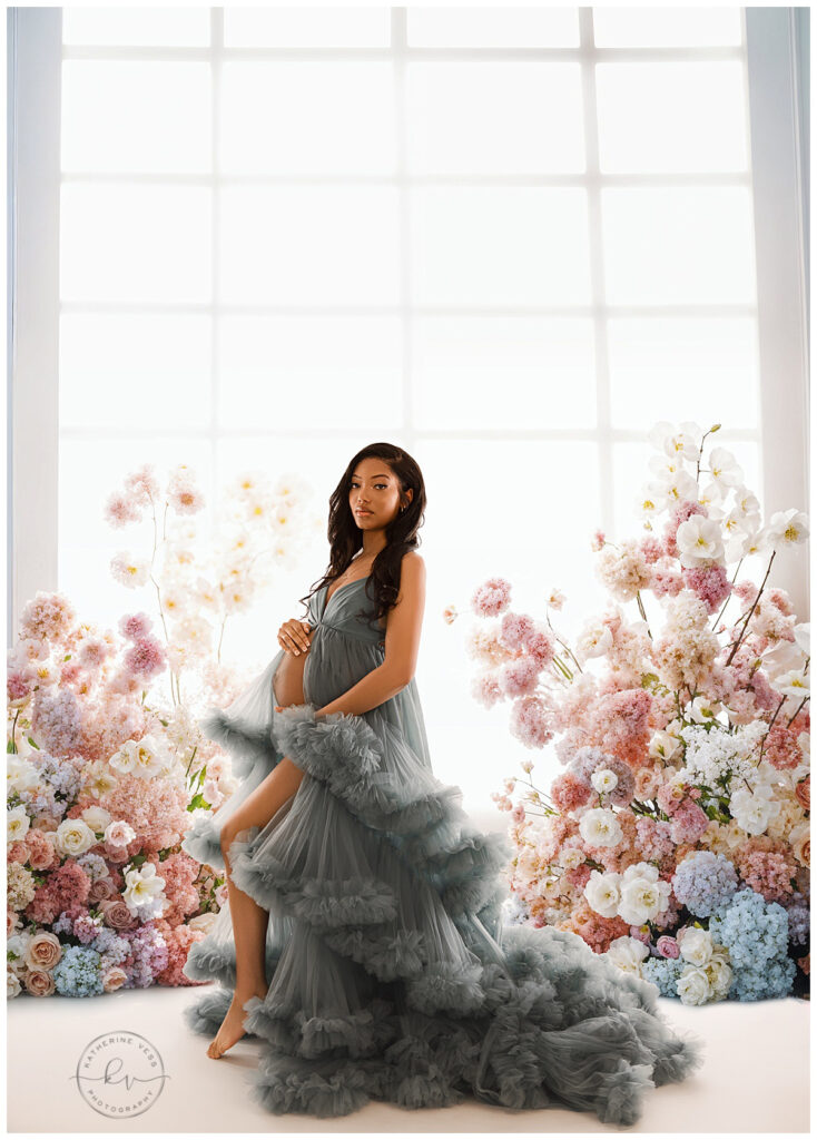 backlit window maternity floral images