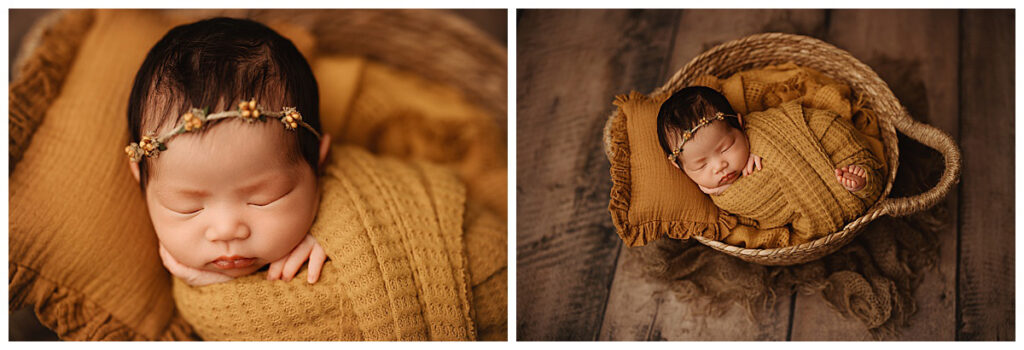 fall color newborn photo inspo