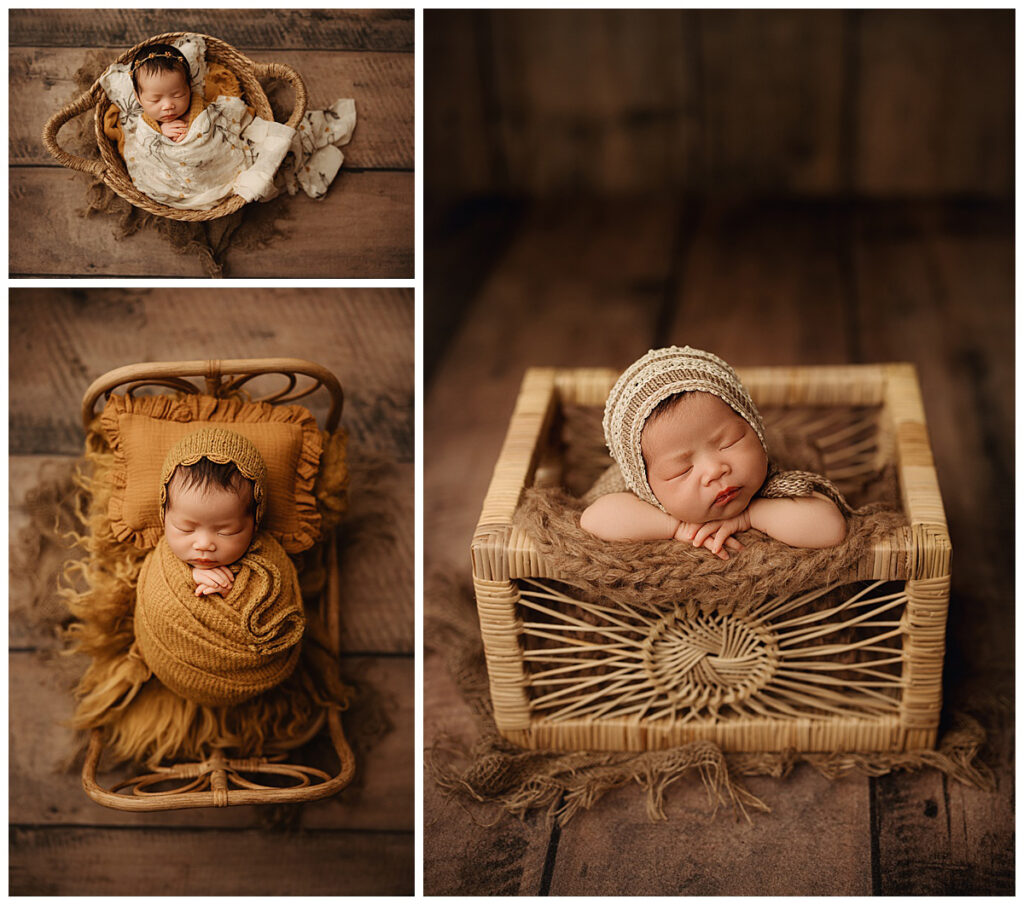 rattan prop newborn photography sacramento, CA