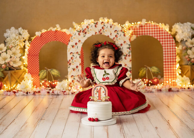 sacramento cake smash photographer cherries