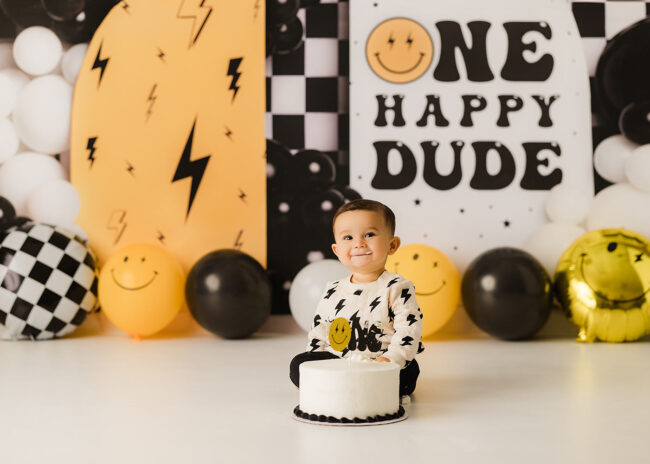 sacramento cake smash photographer one happy dude